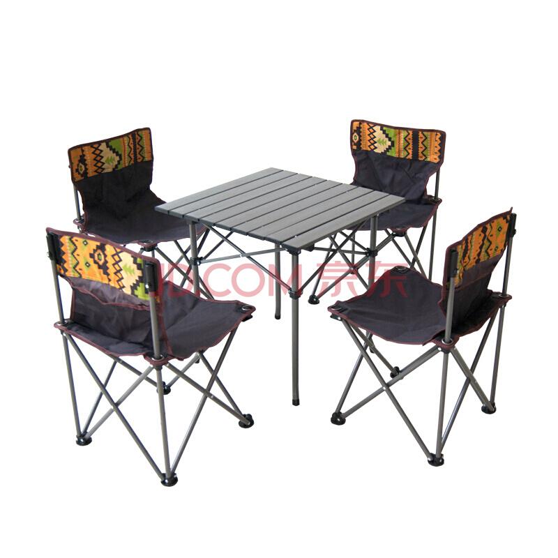 沃特曼Whotman户外折叠桌椅套装折叠餐桌宣传桌铝合金野餐桌椅五件套自驾游装备WT2277149元