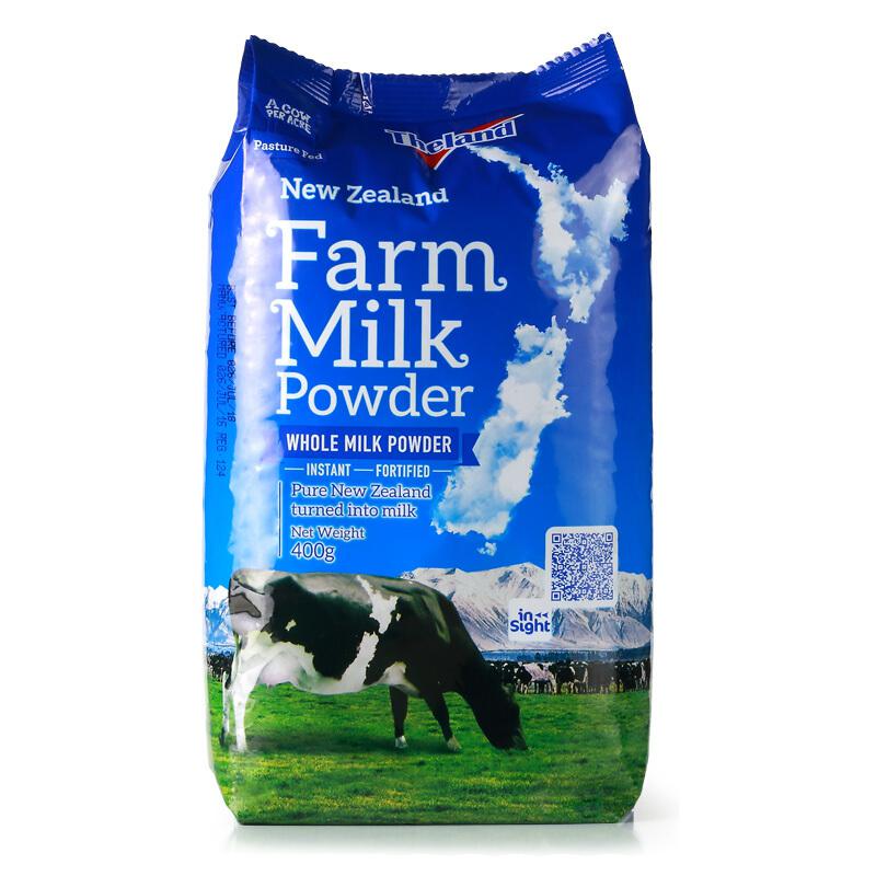 新西兰进口奶粉纽仕兰牧场调制乳粉（全脂）400g袋装68.6元（合34.3元/件）