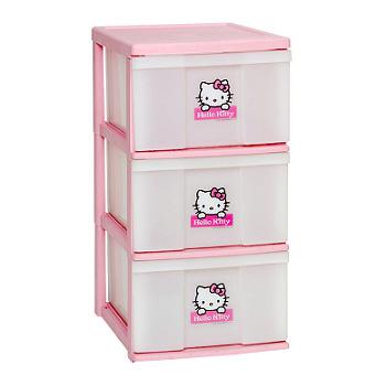 IRIS爱丽思 Hello Kitty三层儿童收纳柜+凑单品