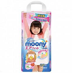 【京东超市】日本尤妮佳（Moony）婴儿拉拉裤（尿不湿）（女）加大号XL38片（12-17kg）（官方进口）