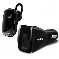 飞利浦（PHILIPS）车载充电器 车载蓝牙耳机 SHB1801 入耳式商务耳机 黑色 *2件320.2元（合160.1元/件）