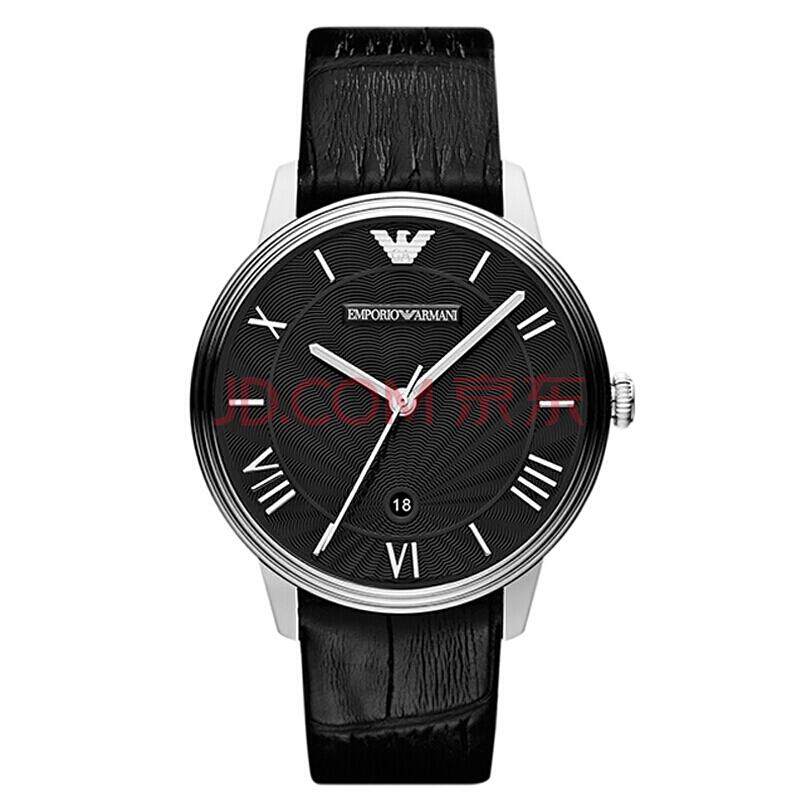阿玛尼(EmporioArmani)手表皮质表带男士黑色经典商务时尚石英表男士腕表AR16111099元