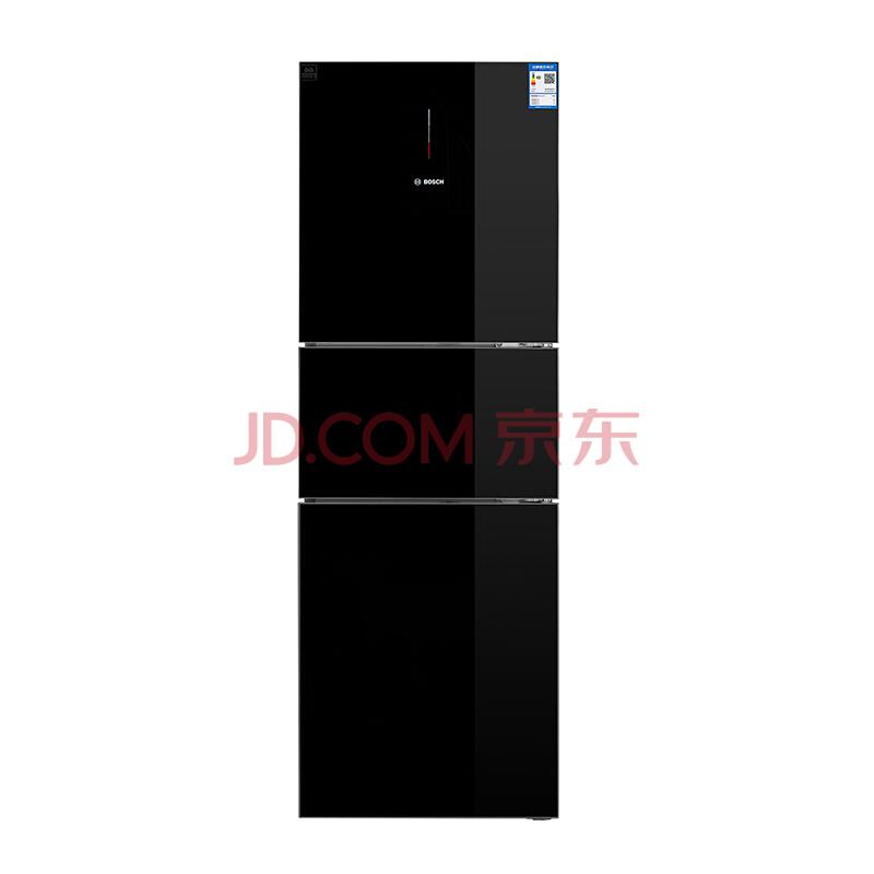 博世（BOSCH） KGF30S25EC 289升 三门冰箱 零度保鲜 滤膜保湿 电脑控温 玻璃面板（黑色）