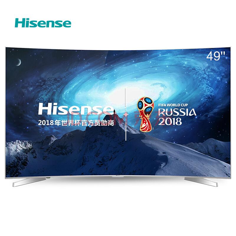 海信（Hisense）LED49EC780UC49英寸曲面4K智能平板电视HDR动态显示64位14核处理(金属灰)2999元