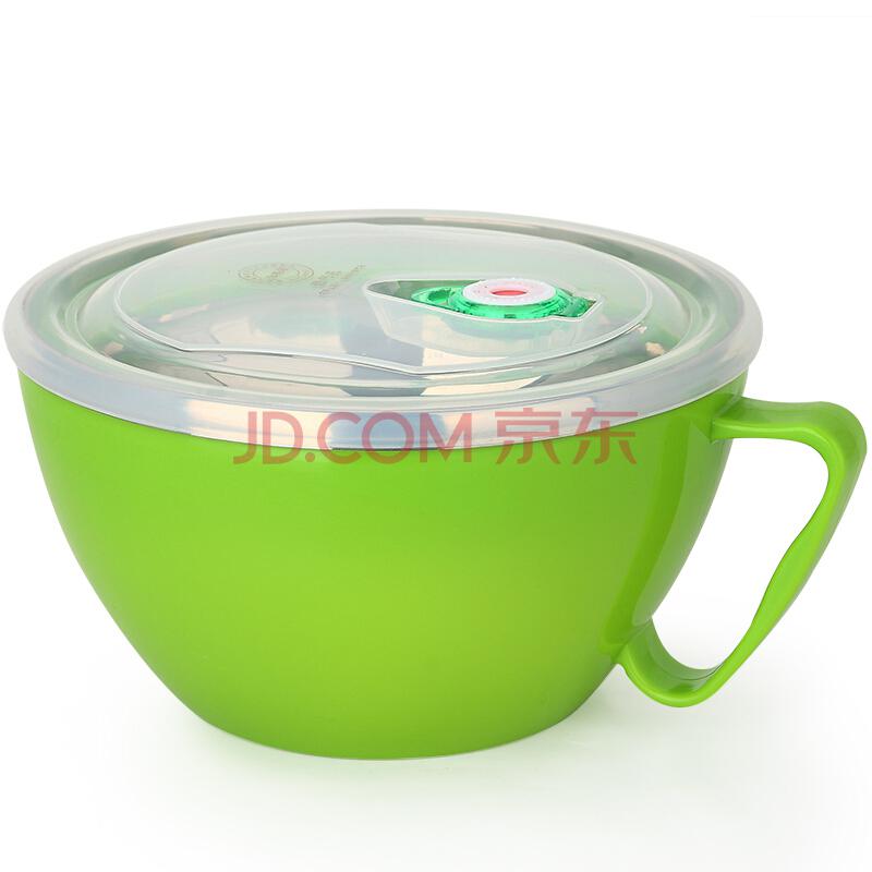 美厨（maxcook）304不锈钢泡面碗1200ml双层隔热（绿色）MCWA-019防漏40.35元（合13.45元/件）