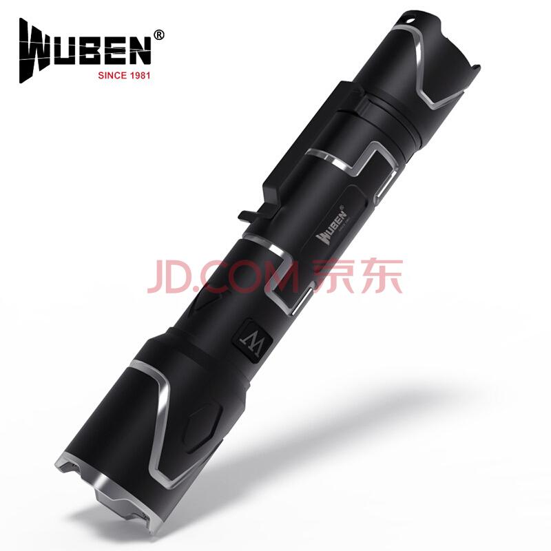 务本（WUBEN)I3331100流明USB充电接口黑鹫战术手电筒黑色224元