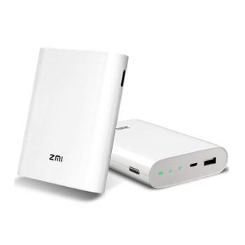 ZMI 7800毫安 联通/移动/电信/全网通/移动电源/充电宝 随身mifi 4G无线路由器 MF855 白色