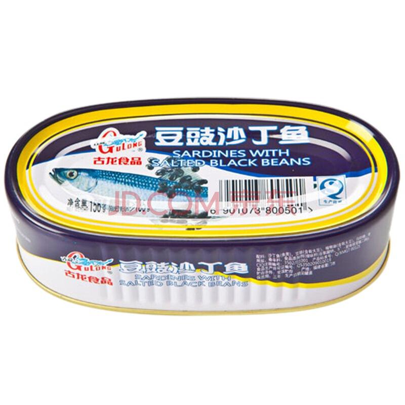 古龙食品 鱼罐头 下饭菜 豆豉沙丁鱼156g *8件58.4元（合7.3元/件）