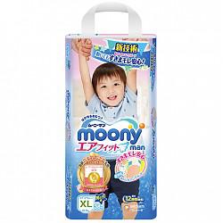 【京东超市】日本尤妮佳（Moony）婴儿拉拉裤（尿不湿）（男）加大号XL38片（12-17kg）（官方进口）
