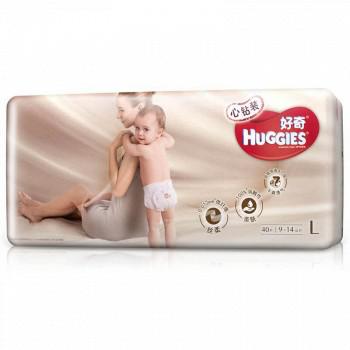 【京东超市】好奇 Huggies 心钻装 婴儿纸尿裤 大号尿不湿 L40片【9-14kg】