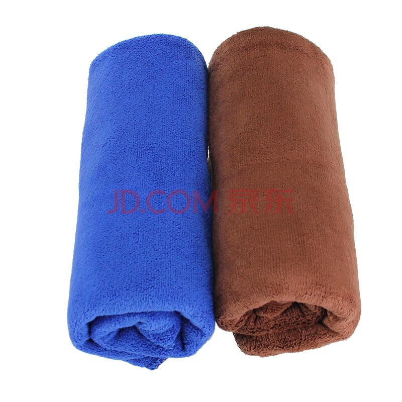 天气不错 高品质超细纤维洗车毛巾 30*70cm两条装 蓝色+咖啡色 *13件106.7元（合8.21元/件）