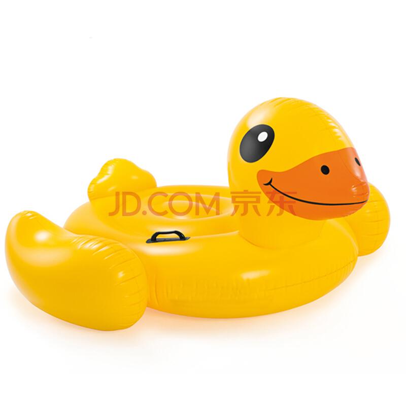 INTEX 57556小黄鸭坐骑 水上动物游泳圈充气坐骑浮排戏水冲浪玩具51元
