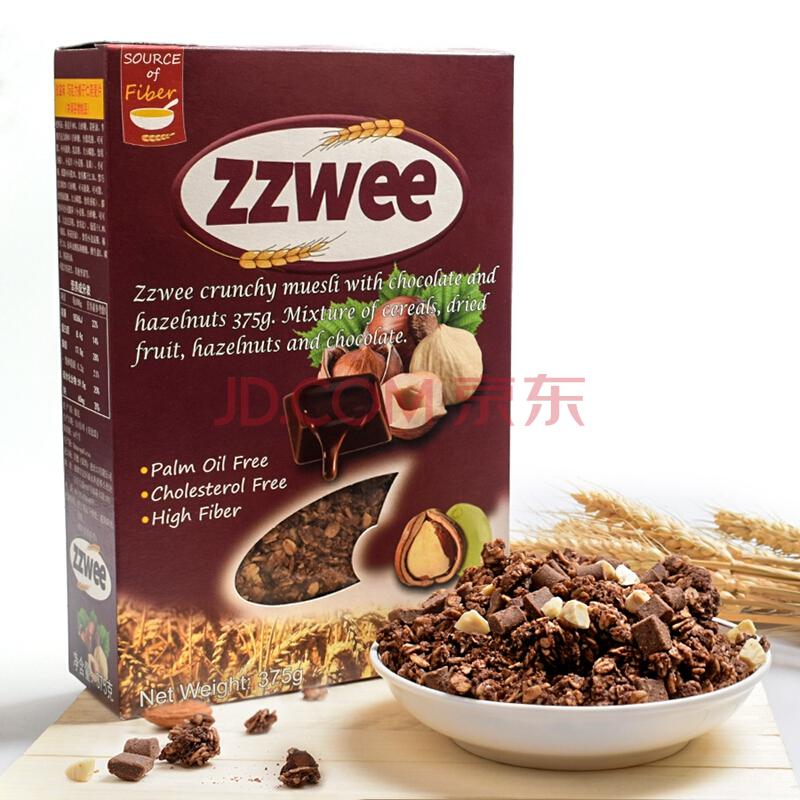 孜滋味（zzwee）欧洲进口早餐谷物膳食纤维即食水果坚果燕麦片进口 巧克力榛子仁375g29.9元