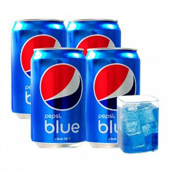 PEPSI百事 巴厘岛限定款蓝色可乐梅子味330ml*4罐