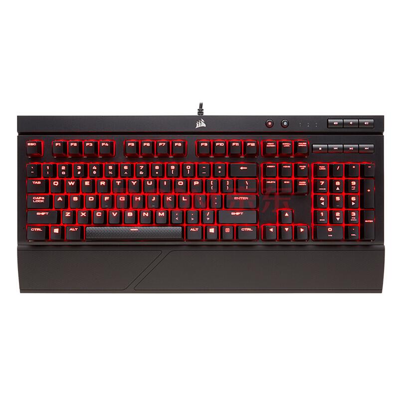 美商海盗船(USCORSAIR)K68机械键盘黑色Cherry红轴红色背光防泼溅防尘559元