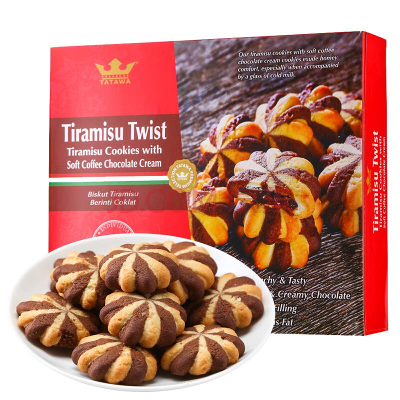 马来西亚进口 TATAWA 提拉米苏巧克力 软馅曲奇饼干 300g/盒 爆浆曲奇 休闲零食 奇趣进口饼干 *13件105.4元（合8.11元/件）