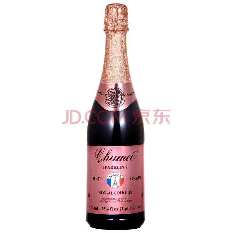 欢乐铁塔（Chamei） 无醇 无酒精 起泡 气泡 红葡萄汁 750ml *3件138.6元（合46.2元/件）