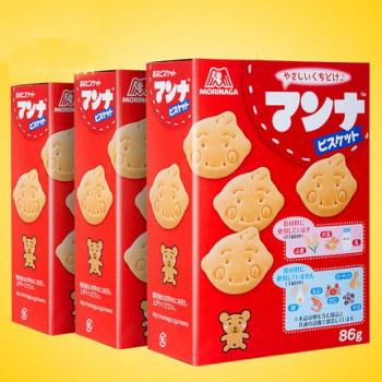 Morinaga森永 日本进口蒙奈儿童饼干86g*3盒