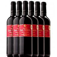西班牙进口红酒 西莫红葡萄酒（半干）750ml *6瓶 *4件386元（合96.5元/件）