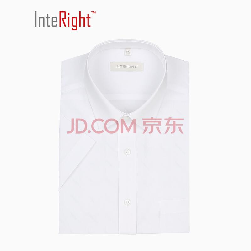 INTERIGHT 机洗 免熨烫 商务男款 短袖衬衫 白色40码 *3件157.8元（合52.6元/件）