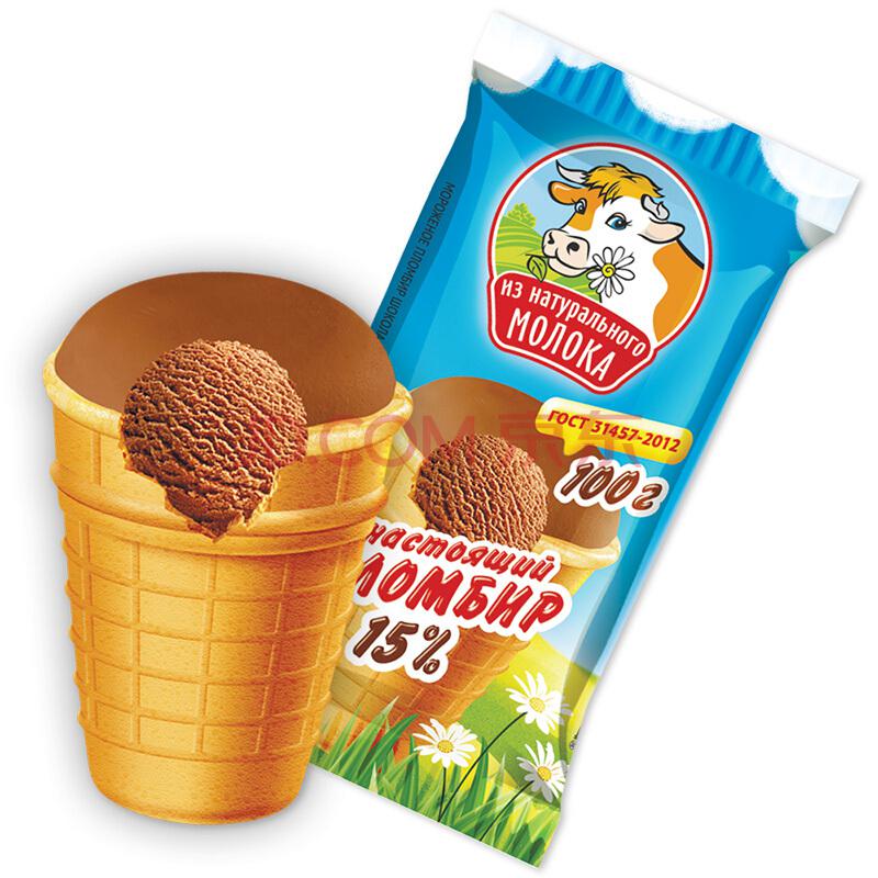 普隆别尔（Plombir）俄罗斯进口冰淇淋100g巧克力华夫杯99元（合6.6元/件）