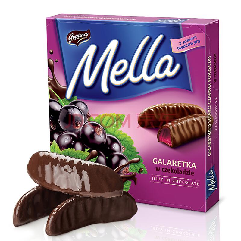 波兰进口 Mella爱芙 美拉黑加仑巧克力软糖 190g/盒 *6件