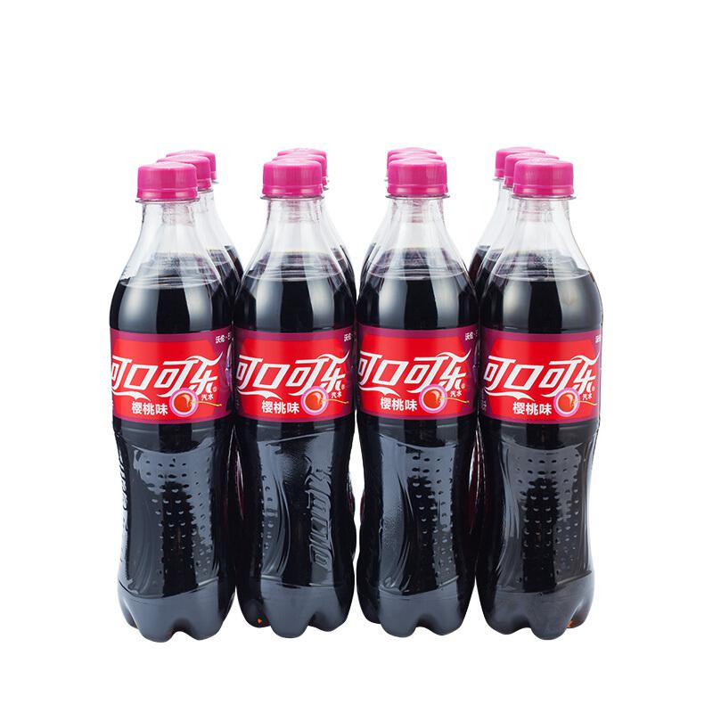 可口可乐（Coca-Cola）碳酸饮料 樱桃味 500ml*12 整箱 *2件