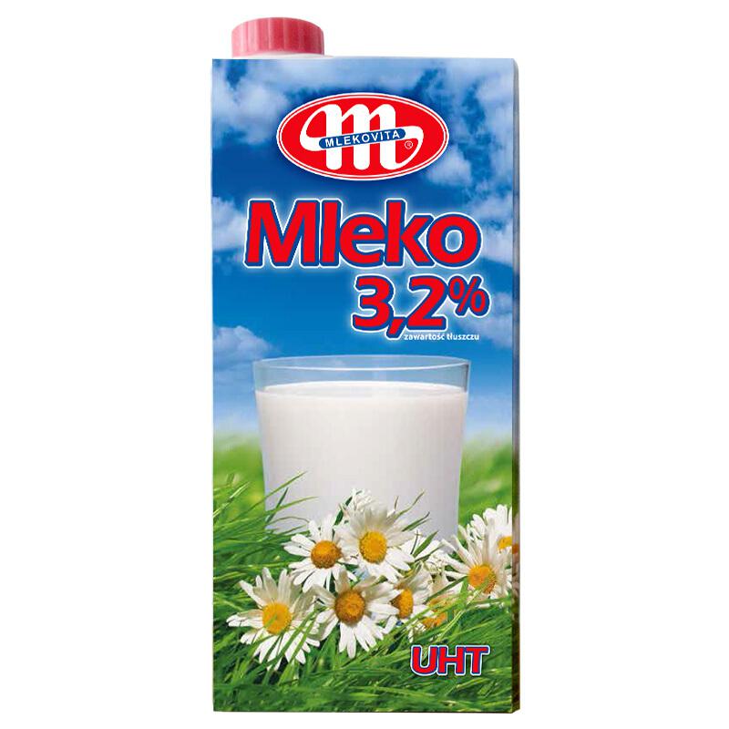 波兰 进口牛奶 妙可（Mlekovita）全脂牛奶1L*12盒