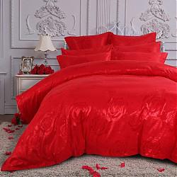 Dohia 多喜爱 精致婚庆提花双人床单四件套 玫瑰情丝 1.8米床