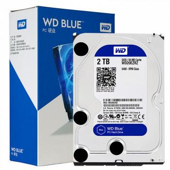 WD 西部数据 蓝盘 2TB SATA6Gb/s 64M 台式机硬盘(WD20EZRZ)