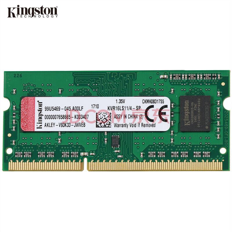 金士顿(Kingston)低电压版DDR316004GB笔记本内存249元