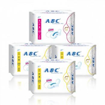 ABC KMS棉柔系列卫生巾 日夜组合装4包32片（240mm*24片+280mm*8片)