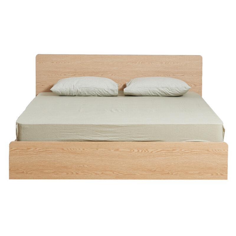 掌上明珠 北欧现代仿实木木纹板式床单床1.5米