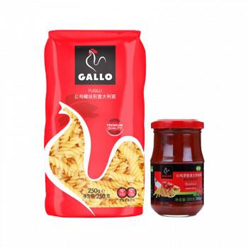 GALLO 公鸡 乐享装意面酱组合（螺丝形意面+番茄罗勒意粉酱）450g*2件