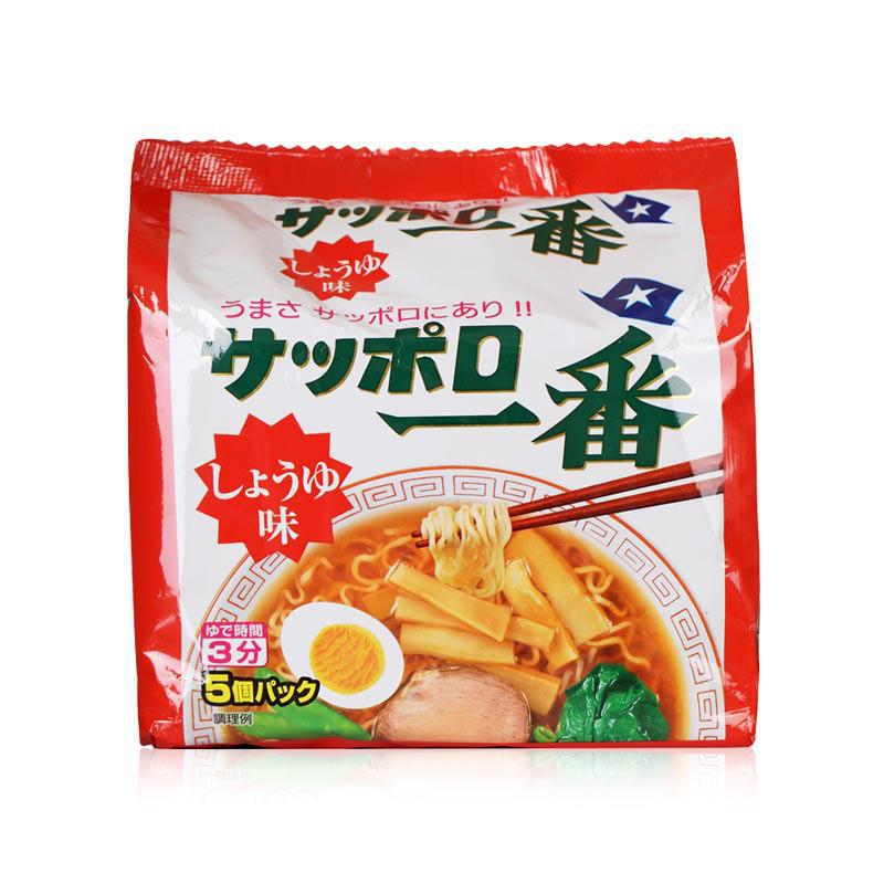 临期：札幌一番 鸡汤酱油拉面5包装 *2件