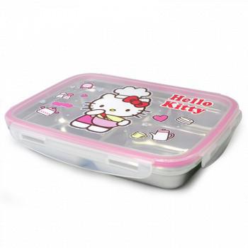 【京东超市】【韩国进口】乐扣乐扣 HELLO KITTY 儿童不锈钢饭盒卡通餐盘（粉色）LKT471