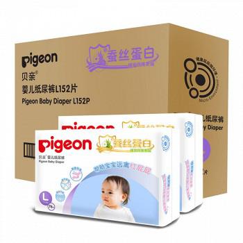 pigeon 贝亲 婴儿真绵实感纸尿裤 L152片 （9-14kg)