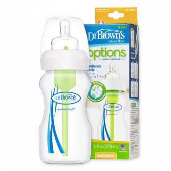 布朗博士（DrBrown’s）宽口径PP奶瓶 气婴儿奶瓶 新生儿防胀 270ml 爱宝选WB91005
