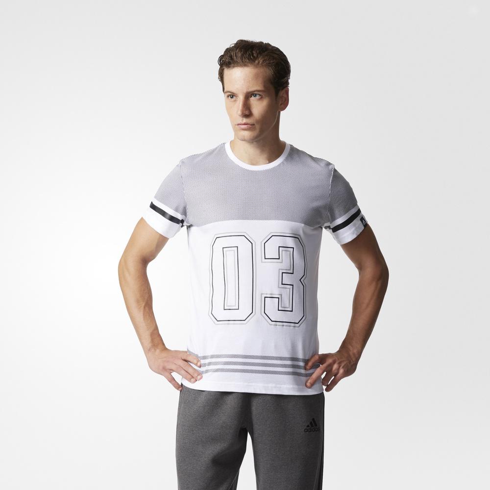 adidas 运动型格男子短袖T恤