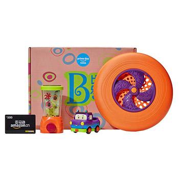 全球PrimeDay： 亚马逊500元礼品卡+B.Toys比乐玩具礼盒（飞盘+玩水游戏机+迷你回力车）