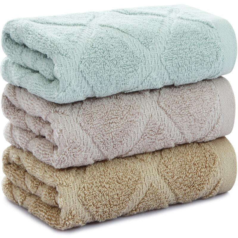 三利 纯棉素色典雅毛巾3条装 32×72cm